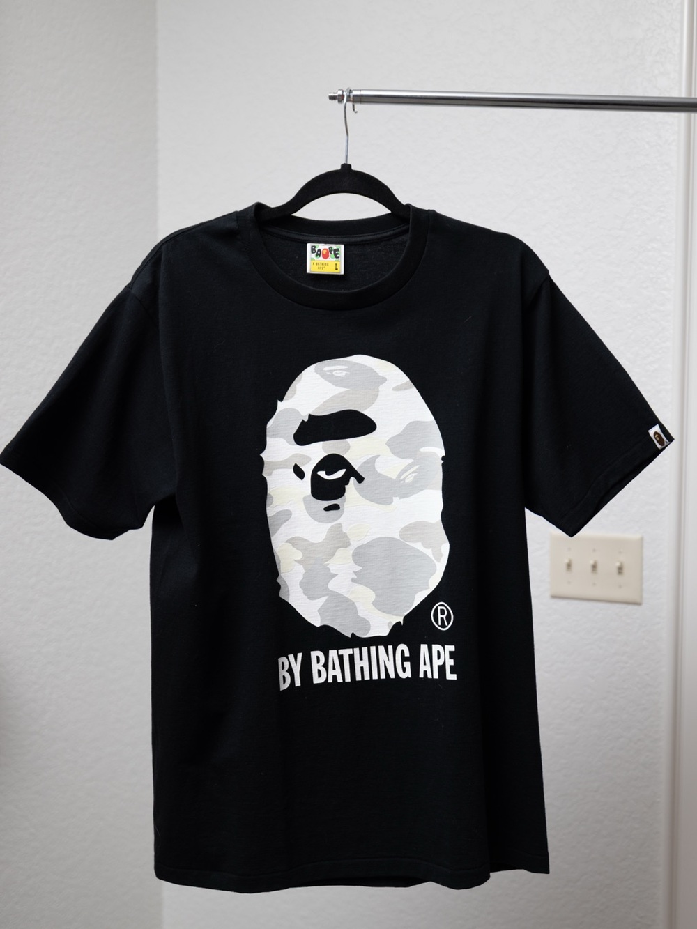 BAPE "Space Camo" Glow in the Dark T-Shirt Size L - Black
